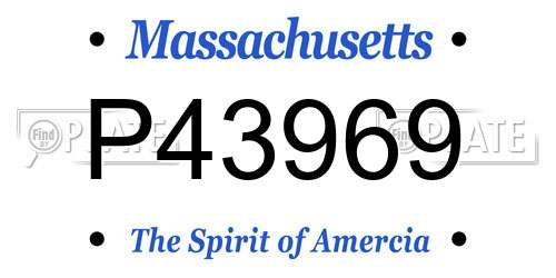 P43969 Massachusetts License Plate