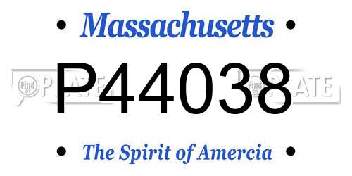 P44038 Massachusetts License Plate