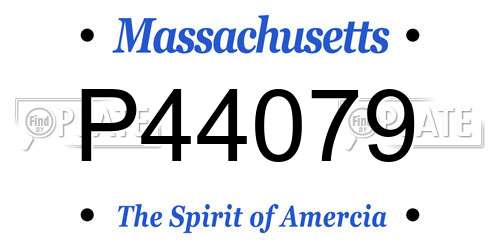 P44079 Massachusetts License Plate