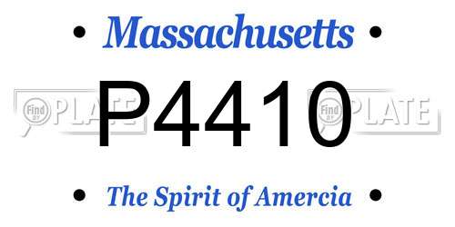 P4410 Massachusetts License Plate