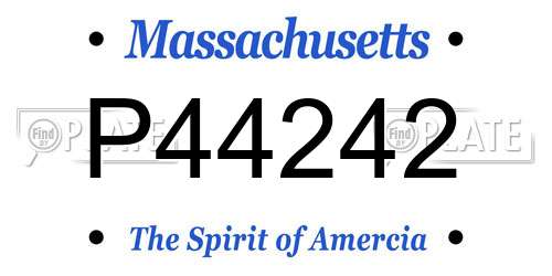 P44242 Massachusetts License Plate