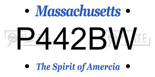 P442BW Massachusetts License Plate