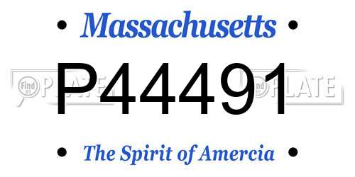 P44491 Massachusetts License Plate