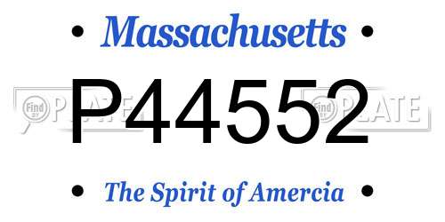 P44552 Massachusetts License Plate