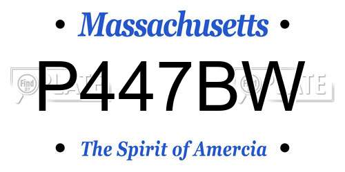 P447BW Massachusetts License Plate