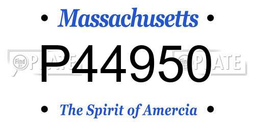 P44950 Massachusetts License Plate