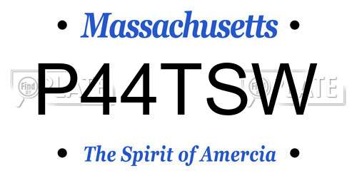 P44TSW Massachusetts License Plate