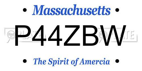 P44ZBW Massachusetts License Plate