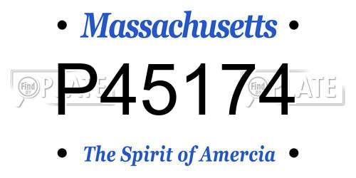 P45174 Massachusetts License Plate