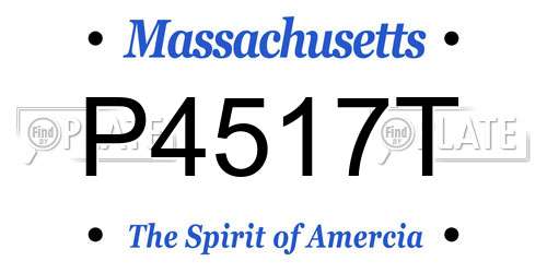 P4517T Massachusetts License Plate