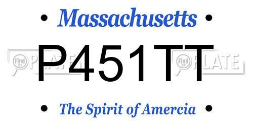 P451TT Massachusetts License Plate