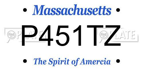 P451TZ Massachusetts License Plate