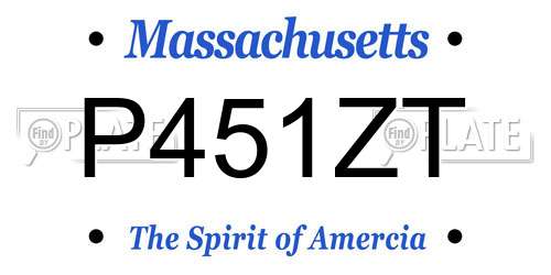 P451ZT Massachusetts License Plate