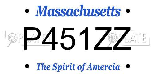 P451ZZ Massachusetts License Plate