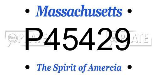 P45429 Massachusetts License Plate
