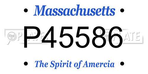 P45586 Massachusetts License Plate