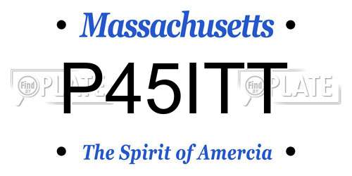P45ITT Massachusetts License Plate
