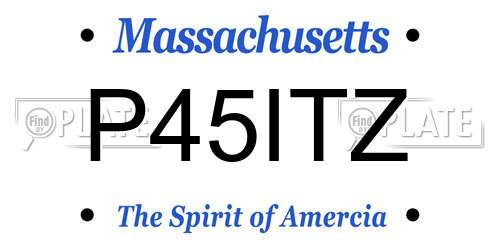 P45ITZ Massachusetts License Plate