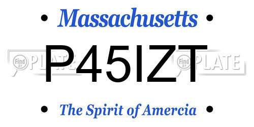 P45IZT Massachusetts License Plate