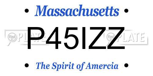 P45IZZ Massachusetts License Plate