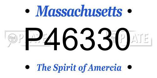 P46330 Massachusetts License Plate