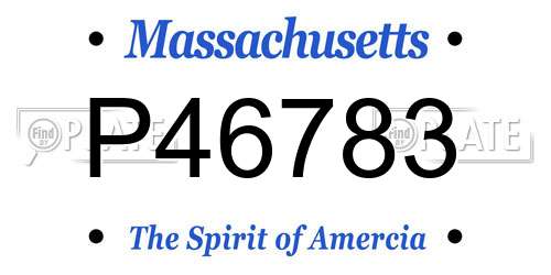 P46783 Massachusetts License Plate