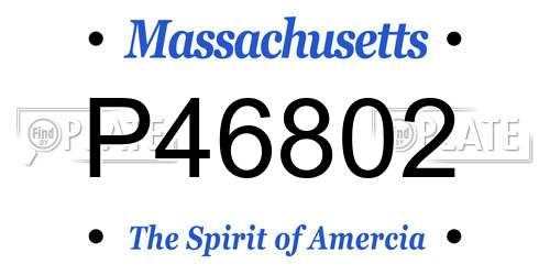 P46802 Massachusetts License Plate