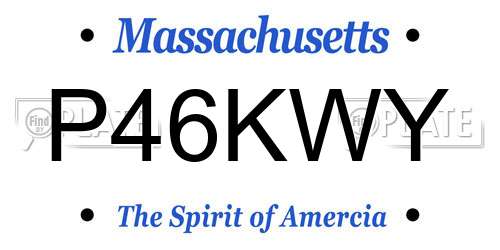 P46KWY Massachusetts License Plate