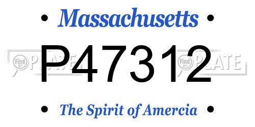 P47312 Massachusetts License Plate