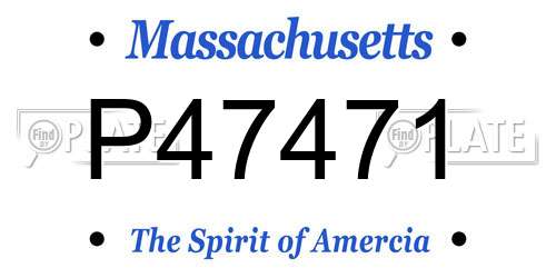 P47471 Massachusetts License Plate
