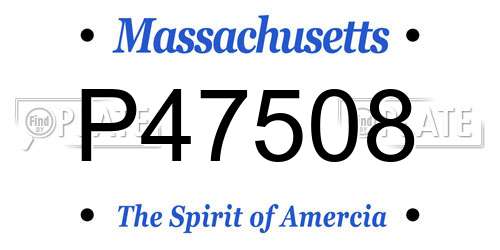 P47508 Massachusetts License Plate