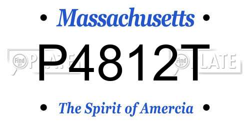 P4812T Massachusetts License Plate