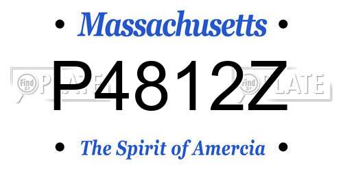 P4812Z Massachusetts License Plate
