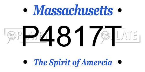 P4817T Massachusetts License Plate