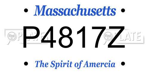 P4817Z Massachusetts License Plate
