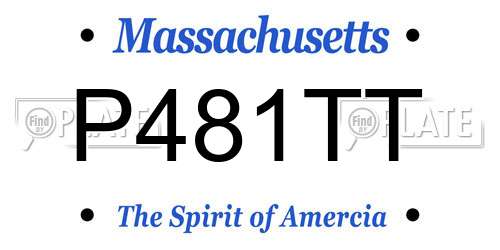 P481TT Massachusetts License Plate