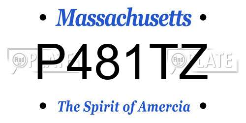 P481TZ Massachusetts License Plate