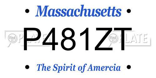 P481ZT Massachusetts License Plate