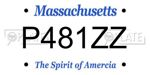 P481ZZ Massachusetts License Plate