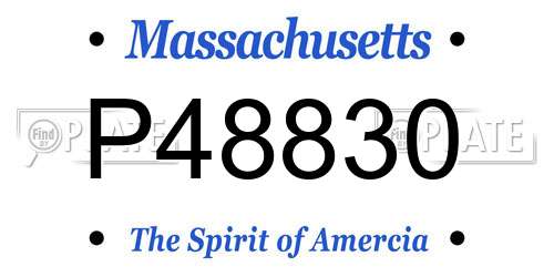 P48830 Massachusetts License Plate