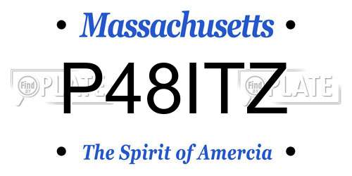 P48ITZ Massachusetts License Plate
