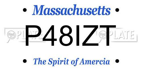 P48IZT Massachusetts License Plate