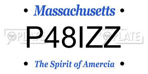 P48IZZ Massachusetts License Plate
