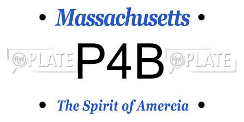 P4B Massachusetts License Plate