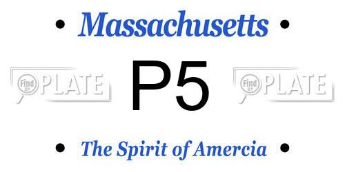 P5 Massachusetts License Plate