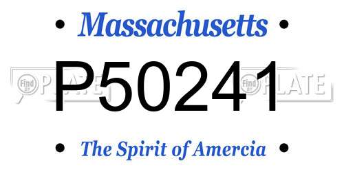 P50241 Massachusetts License Plate