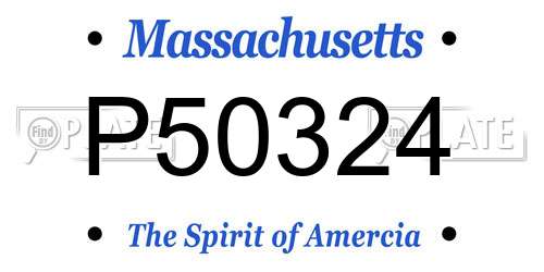P50324 Massachusetts License Plate