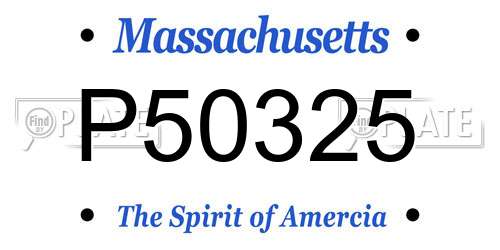 P50325 Massachusetts License Plate