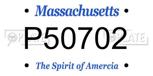 P50702 Massachusetts License Plate