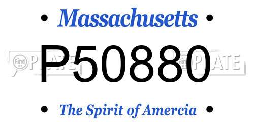 P50880 Massachusetts License Plate